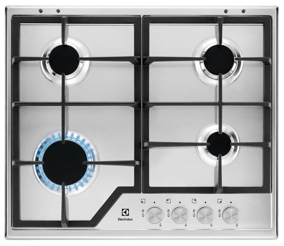 Варочная поверхность газовая Electrolux, 60см, чугун, нержавеющая сталь (KGS6426SX)