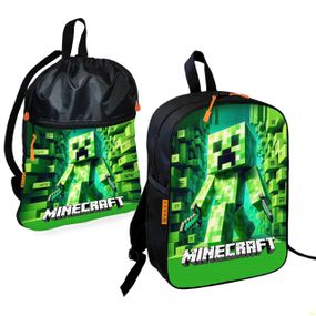 Шкільний рюкзак дитячий Minecraft + Сумка для взуття спортивної форми рюкзак-мішок для хлопчика (01734)