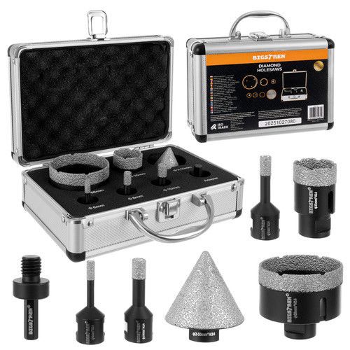 Набір професійних алмазних коронок 7 штук Bigstreen 27080