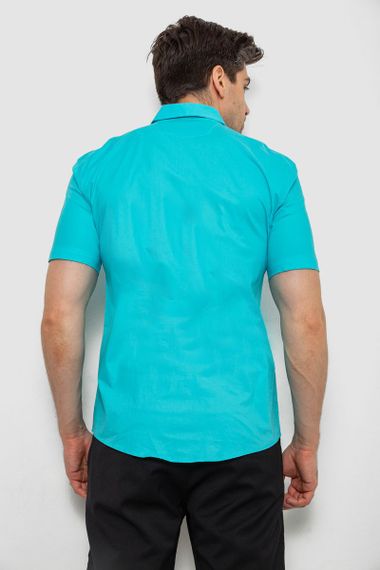 Рубашка мужская однотонная, цвет бирюзовый, 214R7005 | Зображення 3