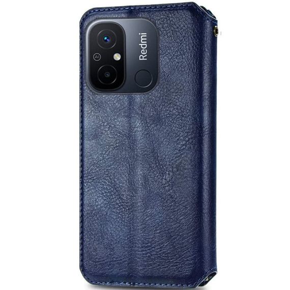 Кожаный чехол-книжка GETMAN Cubic (PU) для Xiaomi Redmi 12C Синий | Зображення 1