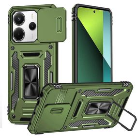 Ударостійкий чохол Camshield Army Ring для Xiaomi Redmi Note 14 4G (Int. version) / 14 5G Блакитний / Light Blue Оливковий / Army Green