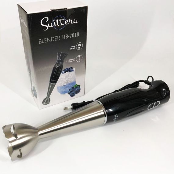Блендер Suntera HB-701B 500 Вт 2 режими швидкості, ніжка нержавіюча сталь, блендер переносний