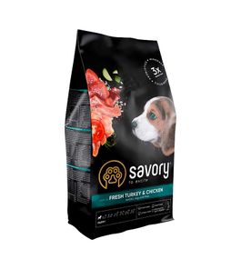 Корм Savory Puppy Fresh Turkey & Chicken сухий з індичкою та куркою для щенят всіх порід 1 кг