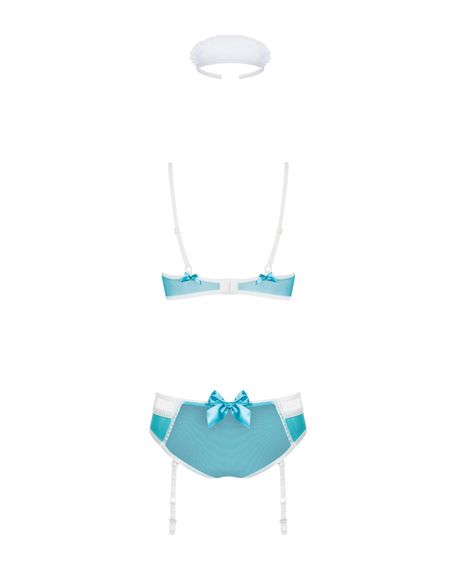 Еротичний костюм медсестри Obsessive 834-CST-6 L/XL, біло-блакитний | Зображення 5