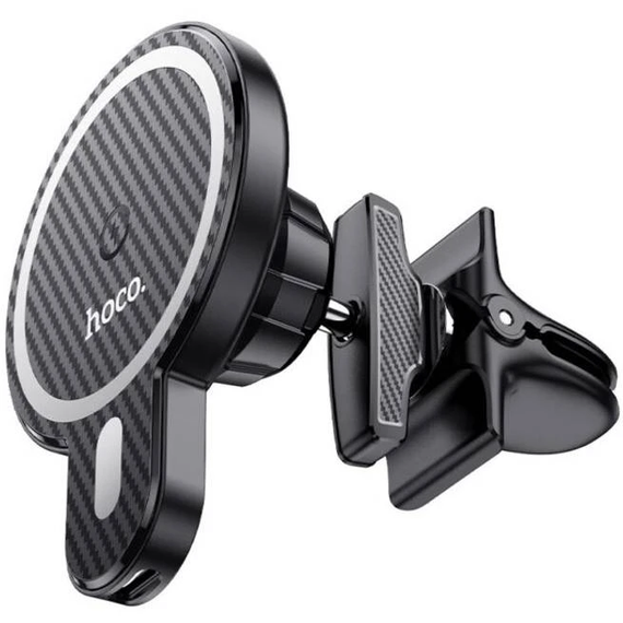 Автотримач для телефону магнітний з бездротовою зарядкою HOCO CA85 Ultra-fast magnetic 15W на дефлектор | Зображення 5