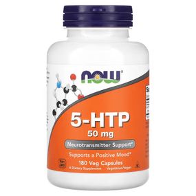 Амінокислота NOW 5-HTP, 50 mg, 180 Veg Capsules