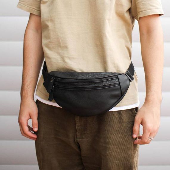 Мужская барсетка на пояс  / Нагрудная сумка бананка вместительная / Сумка мужская VK-443 поясная бананка | Зображення 7