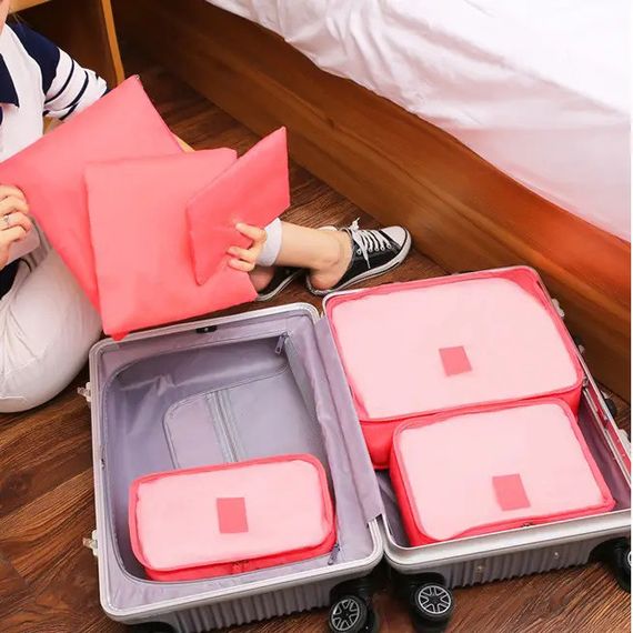 Набор дорожных органайзеров для вещей 6 шт. Цвет: розовый LT-83 | Зображення 5