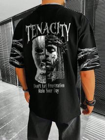 Футболка мужская с принтом повседневная L Черная