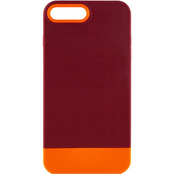 Чехол TPU+PC Bichromatic для Apple iPhone 7 plus / 8 plus (5.5") Brown burgundy / Orange