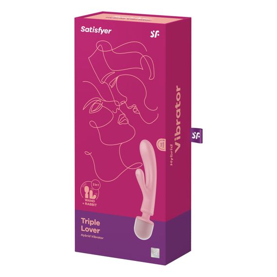 Вибратор-кролик с вибромассажером Satisfyer Triple Lover Pink, 3 мотора | Зображення 5