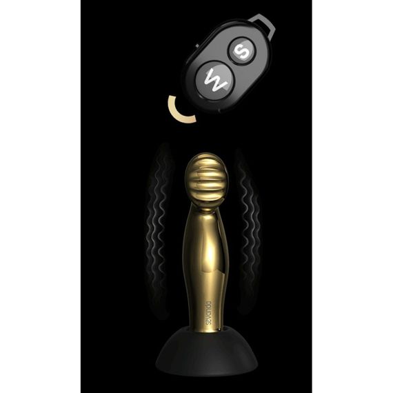 Масажер простати металевий золото з вібрацією Lockink sexstyle | Зображення 2