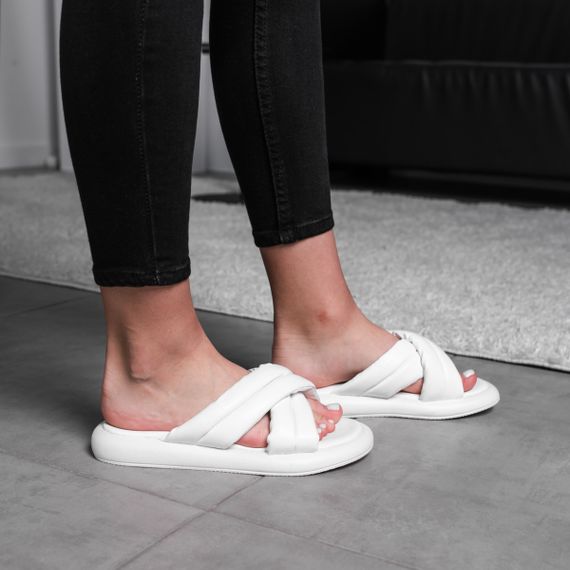 Шльопанці жіночі Fashion Kiki 3656 38 розмір 24,5 см Білий | Зображення 5