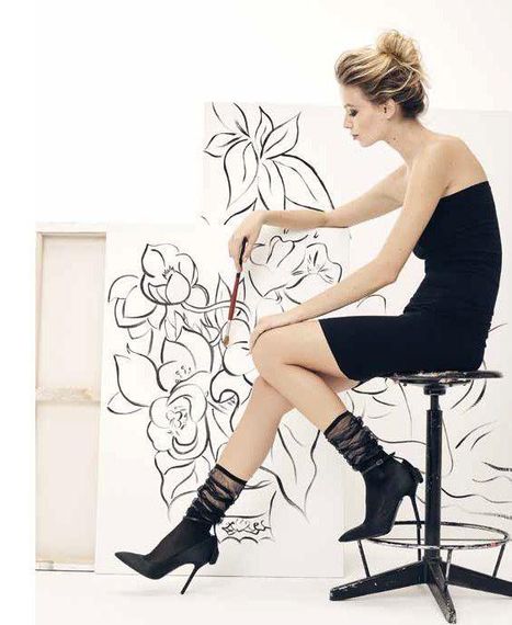 Шкарпетки капронові, Rita Calza, Omero, Італія, one size, кольори nero, rose