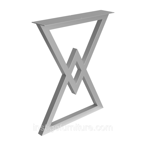 Опора ніжка для столу з металу 600×100mm, H=730mm (профільна труба: 40x40mm) Сірий | Зображення 1