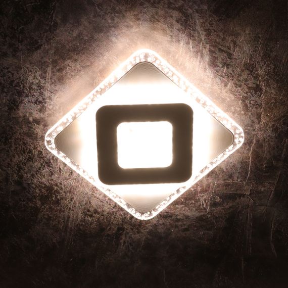 Сучасний квадратний світильник стельовий LED для кімнати кухні ванної 25122 Білий 4х20х20 см. | Зображення 2