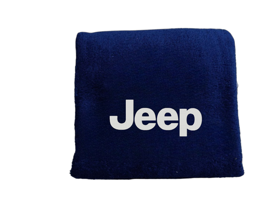 Полотенце с вышивкой махровое банное 70*140 темно-синий автомобилисту джип JEEP 00451
