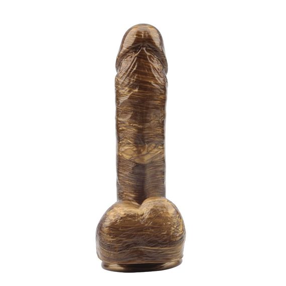 Фаллоимитатор реалистичный Chisa Dark Muscle с яичками на присоске, золотой sexstyle | Зображення 3