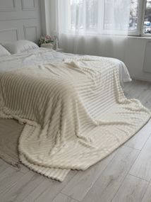Плед Dushka Home Шарпей Полоска 4 см 21788 150х200 см белый