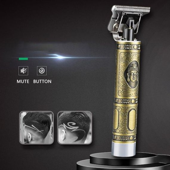 Машинка для стрижки волос триммер для бороды окантовочная машинка WS-T99 Золотистая