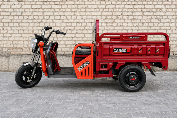 Электротрицикл Crosser CARGO 13 1000W 60V 45Ah, грузовой электроскутер самосвал до 400 кг Красный | Зображення 4