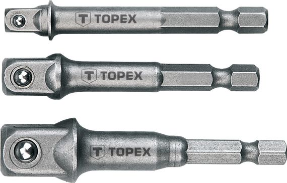 Переходник TOPEX для головок 1/4, 3/8, 1/2 набор 3 шт. (38D151)