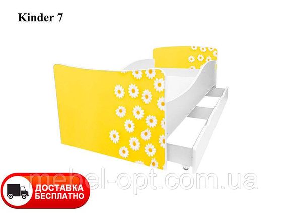 Детская кровать Kinder 7 Ромашки, с ящиком для белья