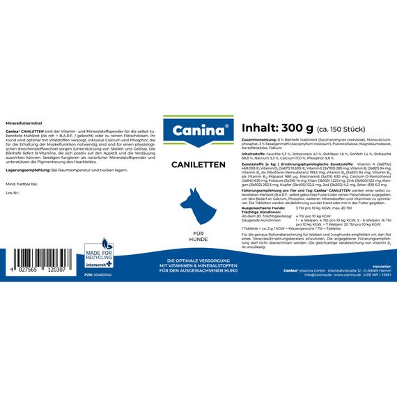 Вітамінно-мінеральний комплекс Canina Caniletten для дорослих собак 300 г 150 табл. | Зображення 4