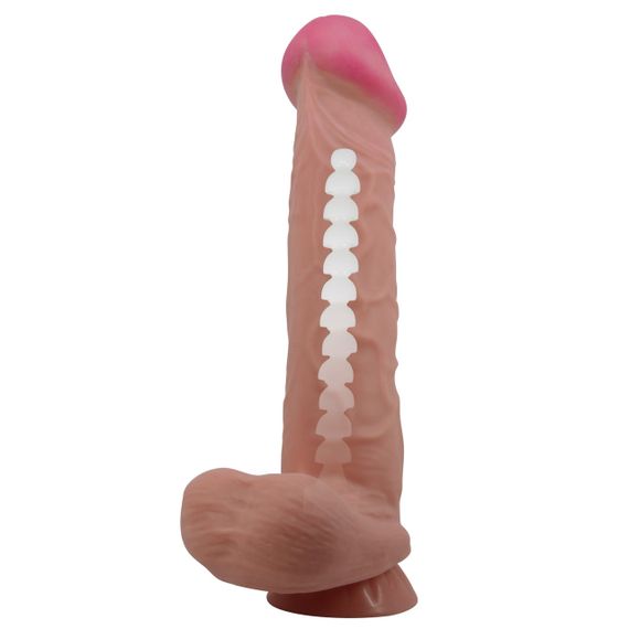 Фалоімітатор BAILE Sliding Skin 10,2'' Suction base Bendable TPR sexstyle | Зображення 9