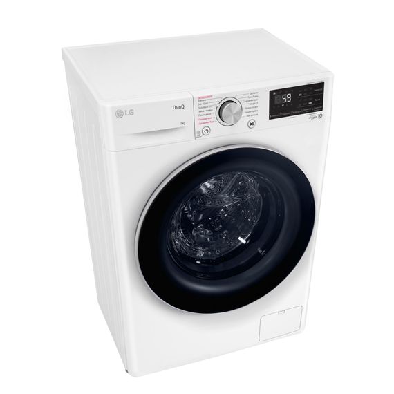 Пральна машина LG  фронтальна, 7кг, 1200, A+++, 48см, дисплей, пара, інвертор, білий (F2V5HS1WW) | Зображення 6