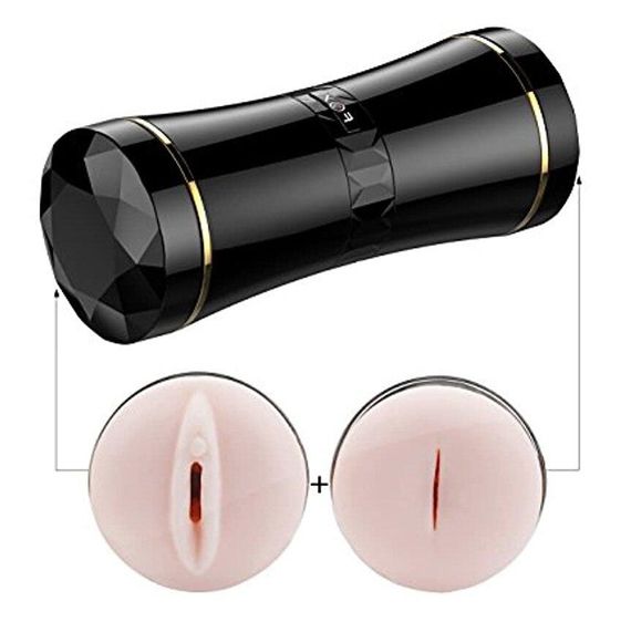 Мастурбатор із двома входами FOX Masturbation Cup - Double Ends black, BS6300035 Sex Aura | Зображення 1