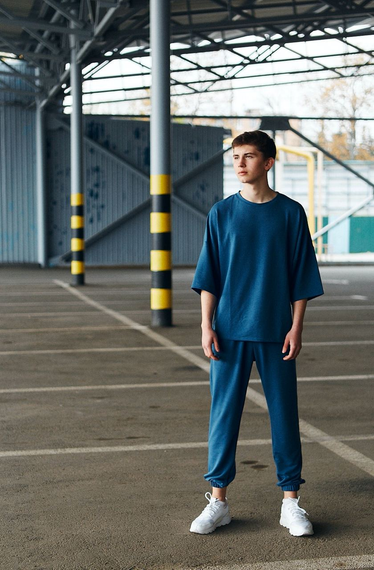 Комплект Марсель оверсайз синій S | Зображення 3