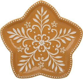 Набір 4 керамічні тарілки "Прянична Сніжинка" Ø25см