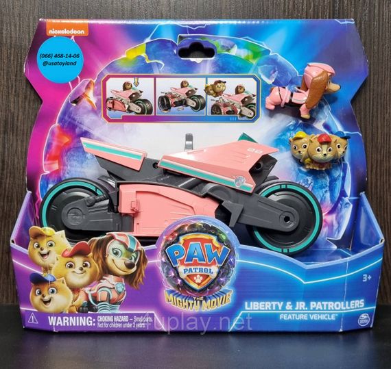 Щенячий Патруль Мегакіно Мотоцикл і фігурка Ліберті Оригінал Paw Patrol Mighty Movie Liberty’s Scooter | Зображення 8