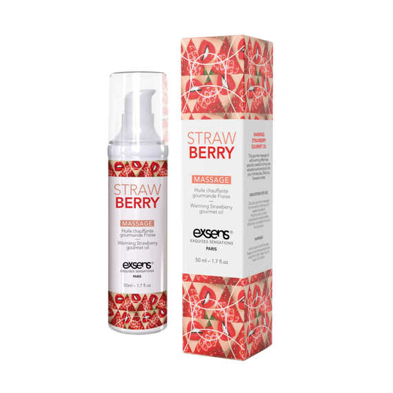 Масажна олія EXSENS Strawberry 50 мл розігрівальна, без цукру, без парабенів, їстівна | Зображення 1
