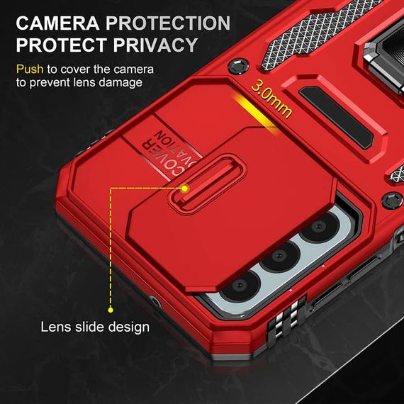 Ударопрочный чехол Camshield Army Ring для Samsung Galaxy M23 5G / M13 4G Красный / Red | Зображення 4