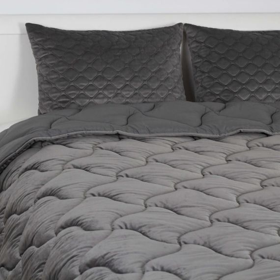 Ковдра двоспальна ТЕП VELOUR 1-04871_34536 180х210 см темно-сіра | Зображення 2