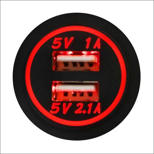 Автомобільний зарядний пристрій 2 USB 12-24V урізне в планку NEW | Зображення 2