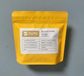 Кава зернова Dope 80% арабіка 20% робуста Бразилія Сантос, 250 грам