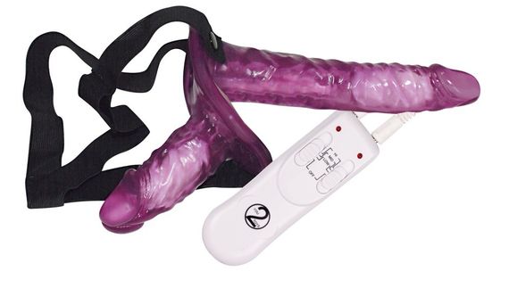 Страпон - Vibrating Strap On Duo Lila | Зображення 1