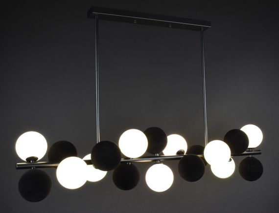 Люстра стельова на 9 лампочок 27666 Чорний 35-65х23х105 см. | Зображення 1