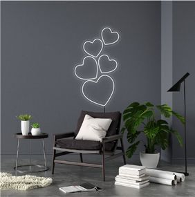 Неоновий світильник П'ять сердець 300х510 acr-n000028