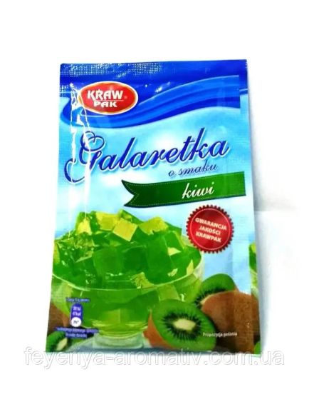 Желе (галаретка) зі смаком ківі Galaretka Kraw Pak, у пакетиках 70 г, Польща, оригінал