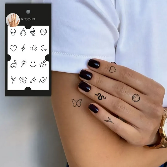 Тату тимчасове в наборі Міні хайп Tattooshka L-35 Чорний shop (5805800013169) | Зображення 2