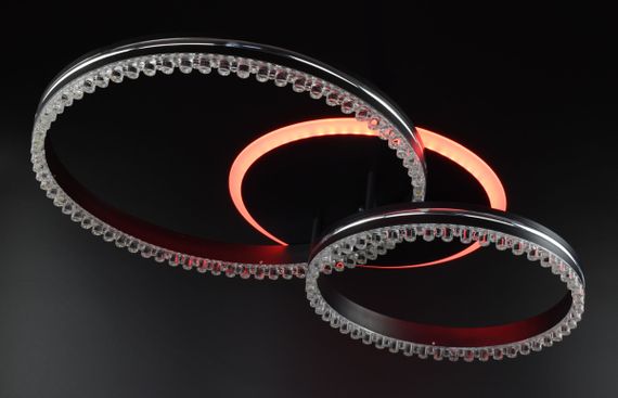 Люстра світлодіодна стельова LED світильник для квартири на стелю лед з пультом 26522 Чорний 12х40х61 см. | Зображення 4