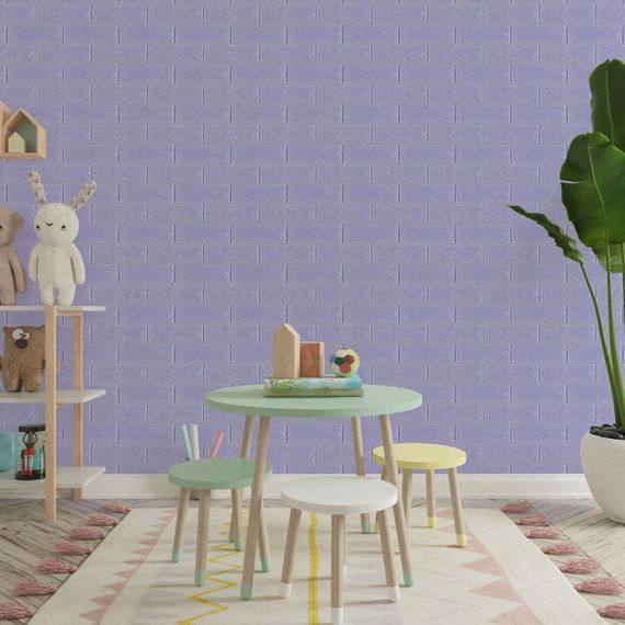 3D панель самоклеюча 700х770х3мм цегла Світло - фіолетова (015-3) SW-00000574 | Зображення 4