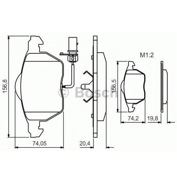 Гальмівні колодки Bosch дискові передні AUDI/SEAT/SKODA/VW'F">>05 PR2 0986495241 | Зображення 1