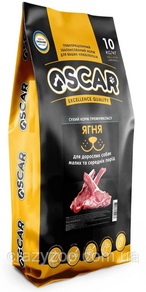 Сухий корм для собак малих та середніх порід OSCAR Ягня 10 кг 4820267300073