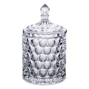 Конфетница с крышкой Ø7.5 см ваза сахарница круглая стеклянная HP-4-103